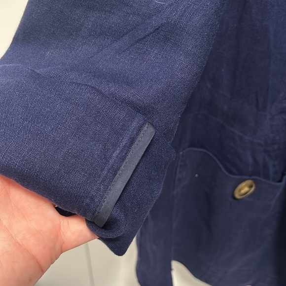 Size 12 women’s Coldwater Creek navy linen top - Picture 7 of 10
